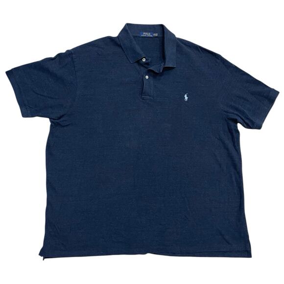 Polo Ralph Lauren Other - Polo Ralph Lauren 3XB Heather Navy Blue Cotton Polo Shirt Pony Logo Big & Tall